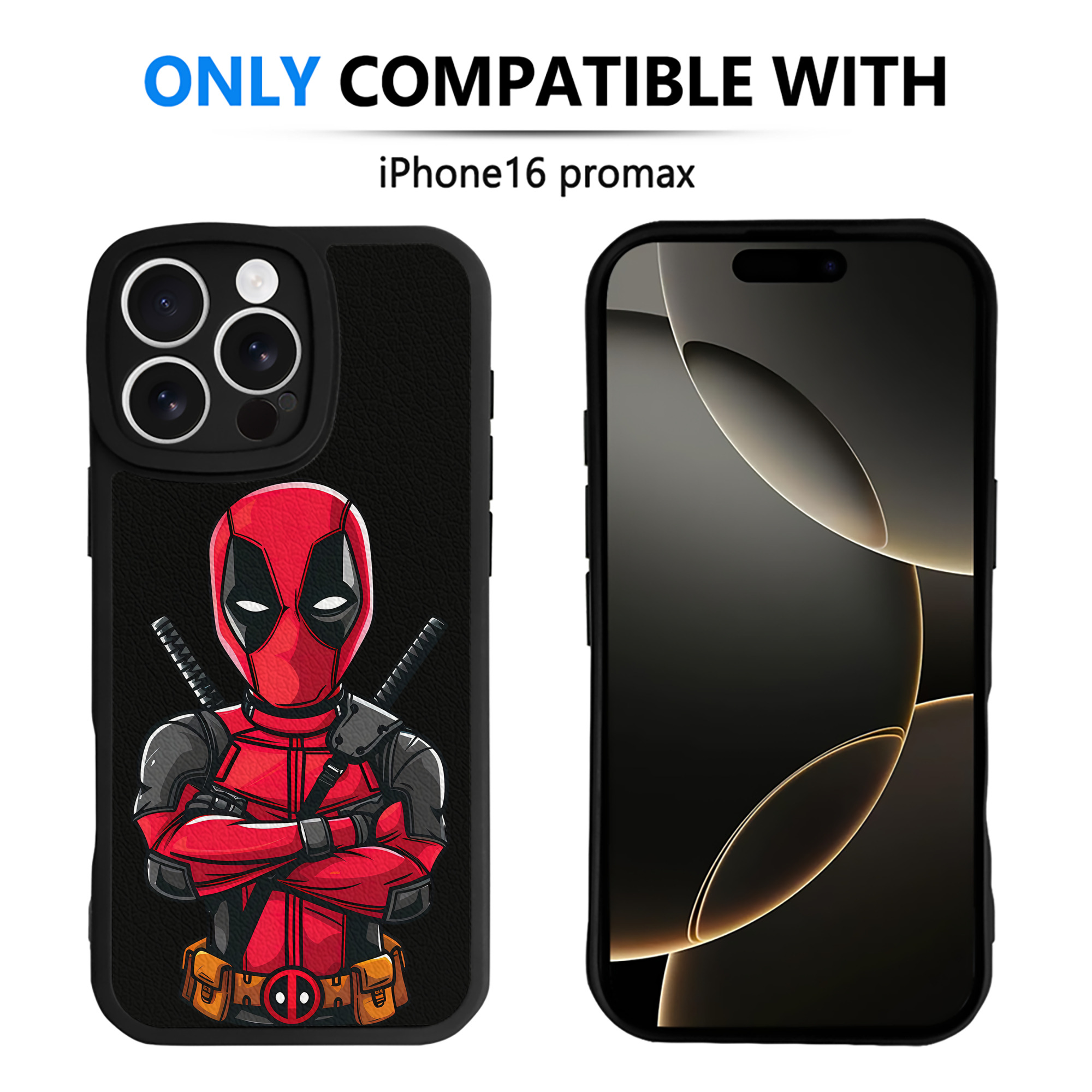 （画像用） Deadpool デッドプール 【iPhone 16シリーズ対応】シリコンスマホケース（レザー調） 材質：シリコン